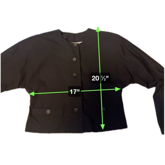 Norton McCaughton Black Long Sleeve Collarless Cropped Jacket SZ 8 - Picture 8 of 8